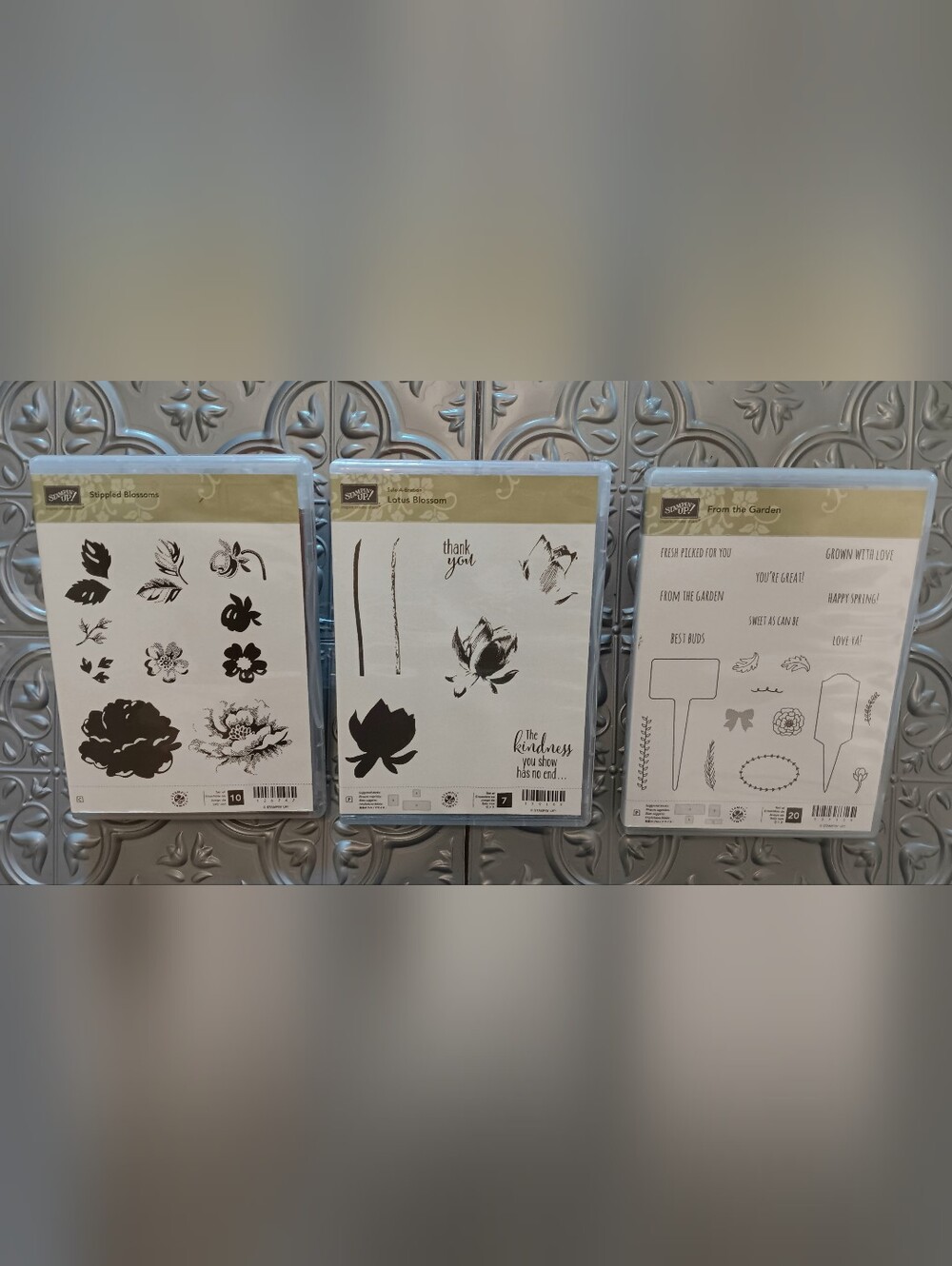 Stampin Up Stippled Blossoms #126747 Lotus Blossom #1139143 From Garden #137139
